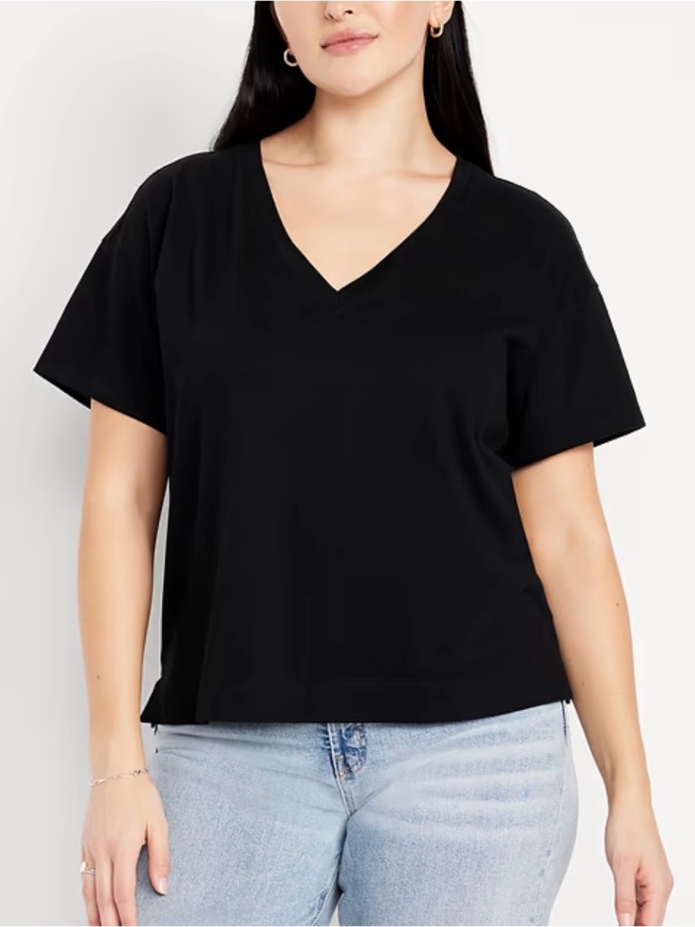 a new day Black V-Neck Short Sleeve Tee